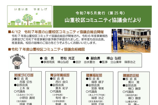 コミュ二ティ協議会だより（令和７年５月号）を発行しました！